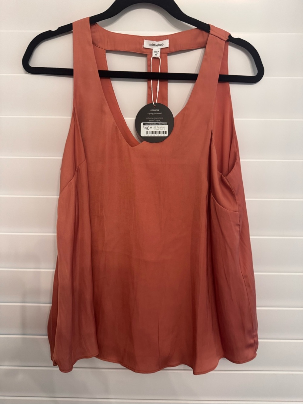 mittoshop Rust-Colored V-Neck Sleeveless Camisole
